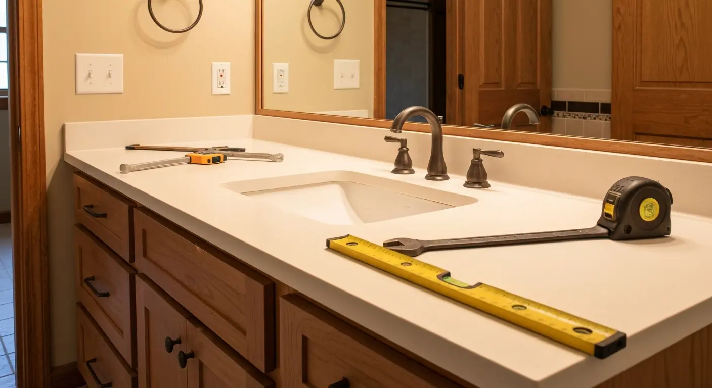 Bathroom vanity installation