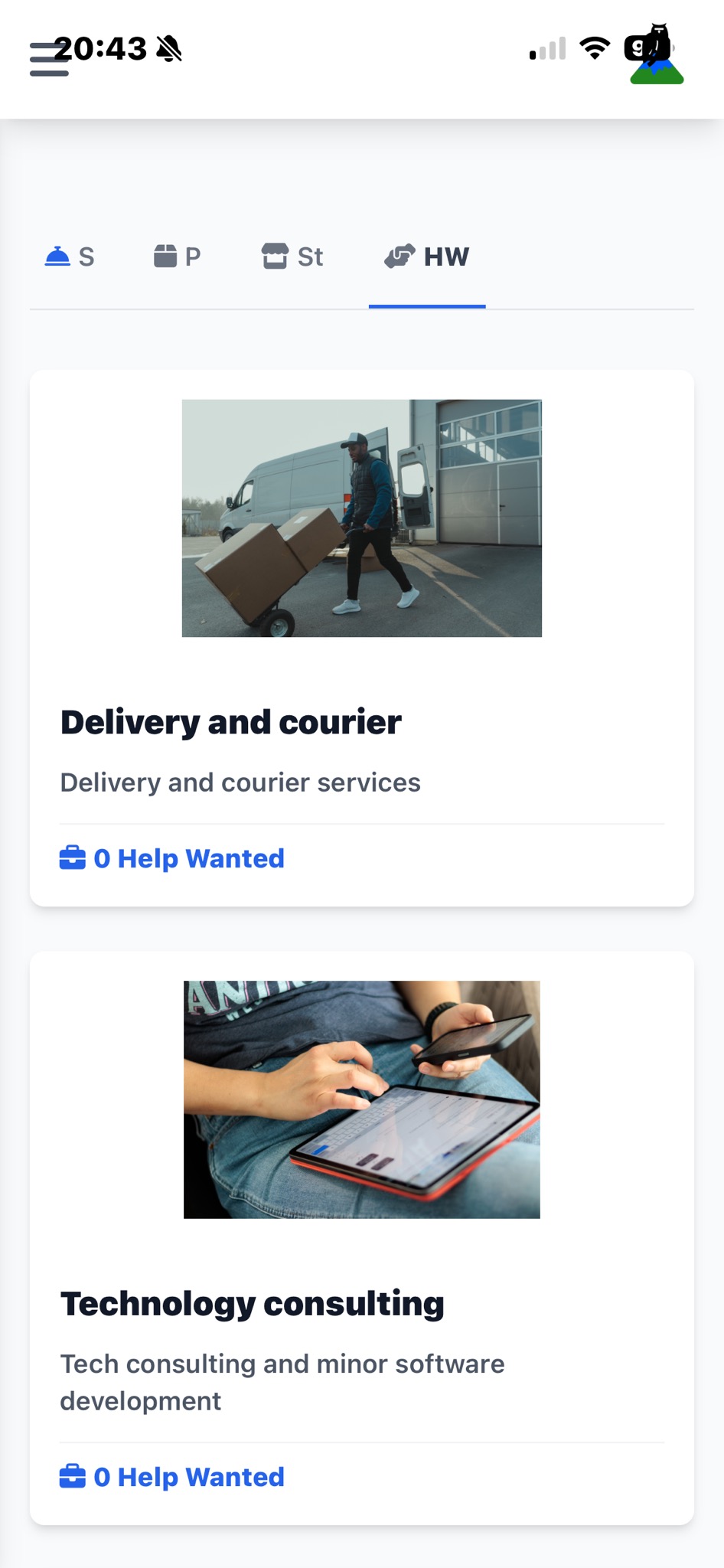Community Help Wanted screen