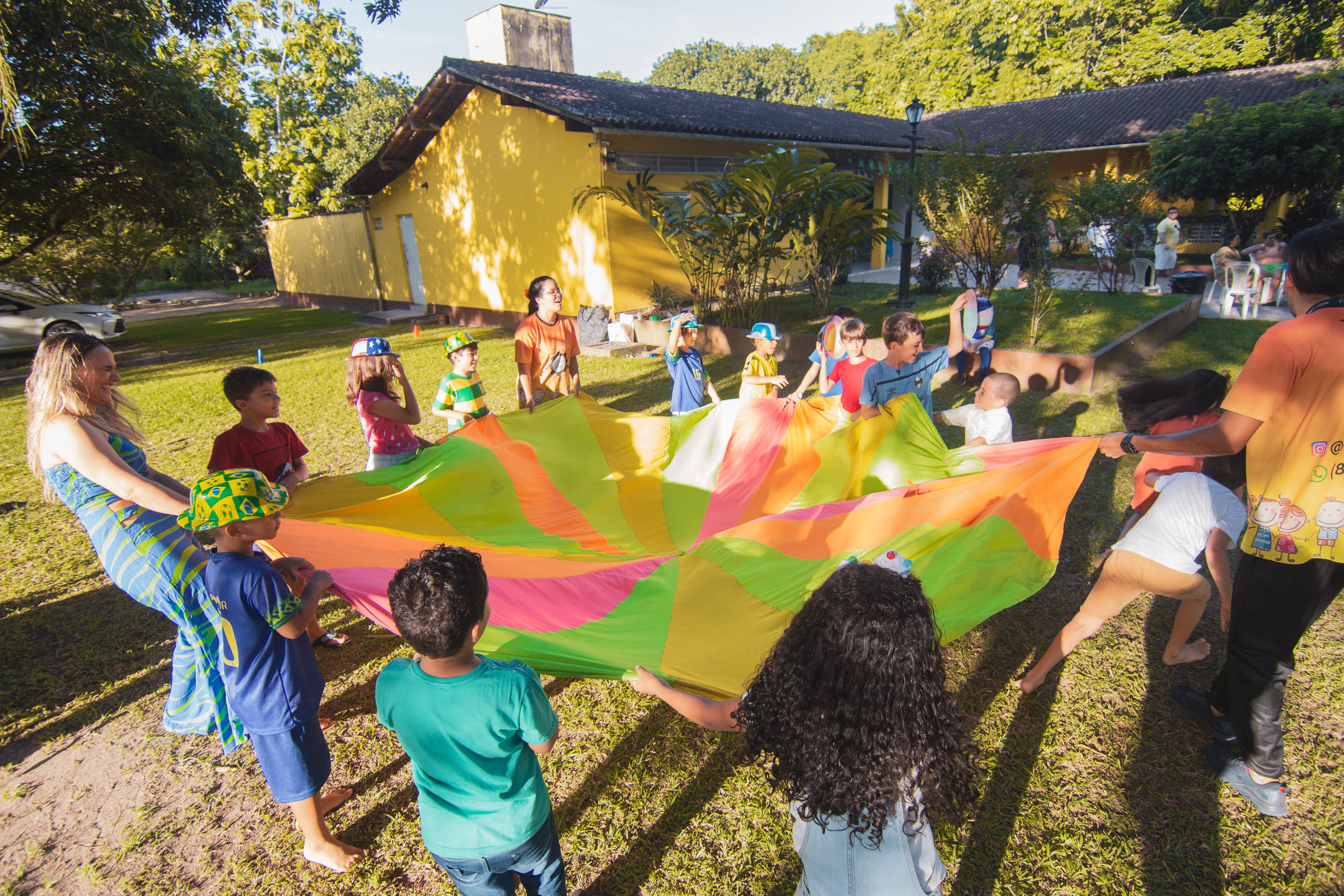 Children and families participating in a community activity