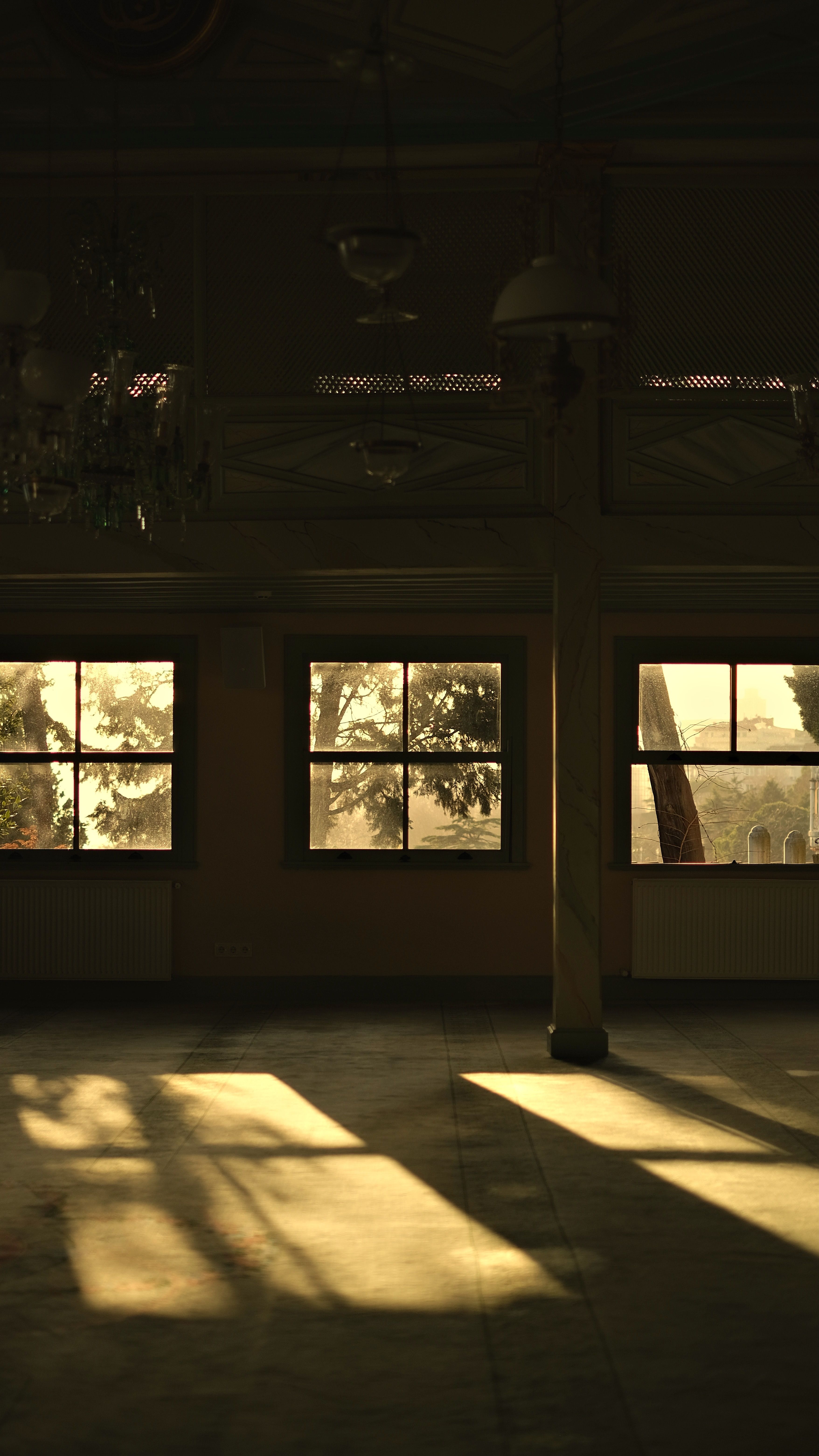 Quiet institutional interior waiting to be used
