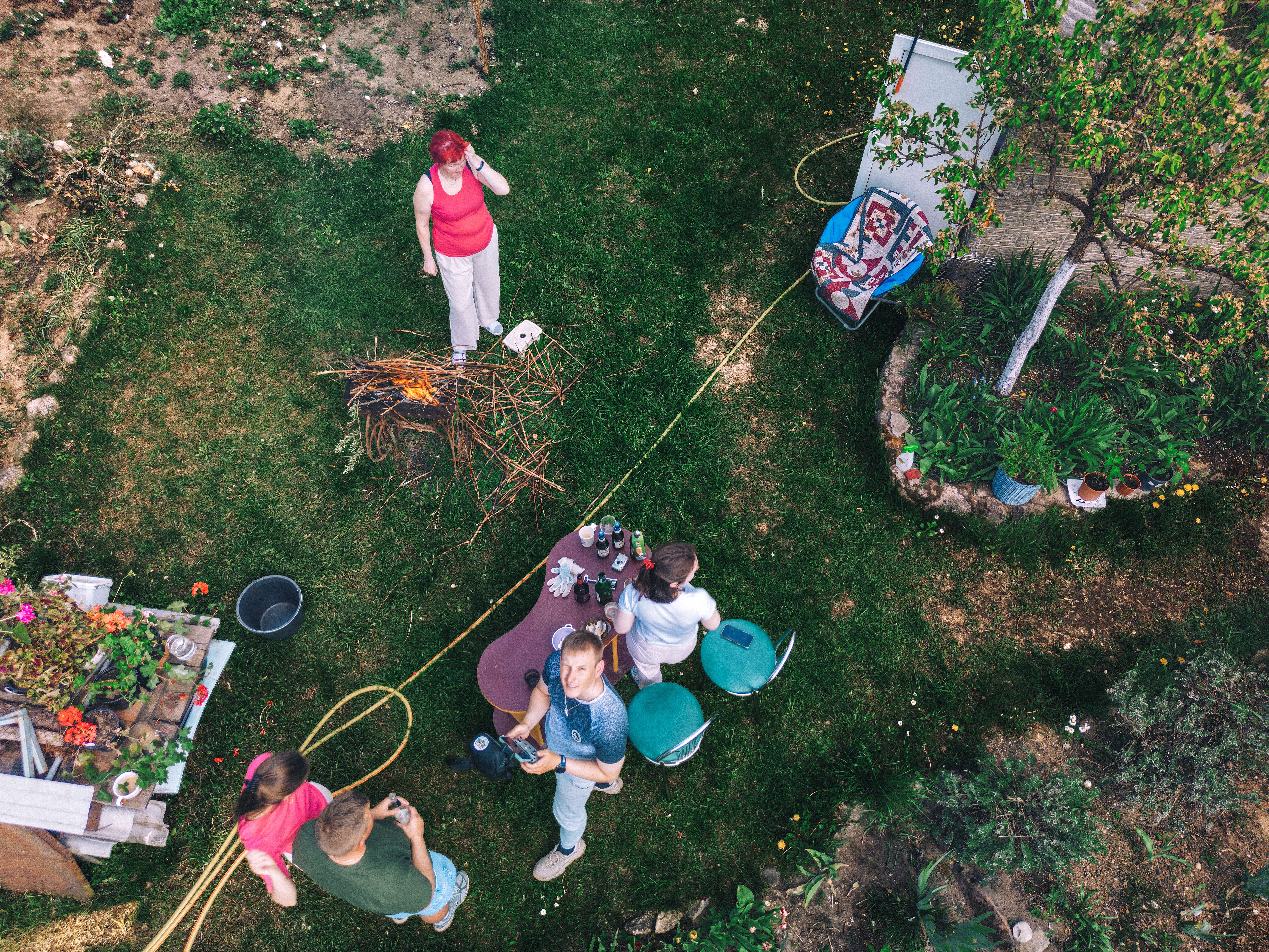 Neighbors gathering in a shared outdoor space