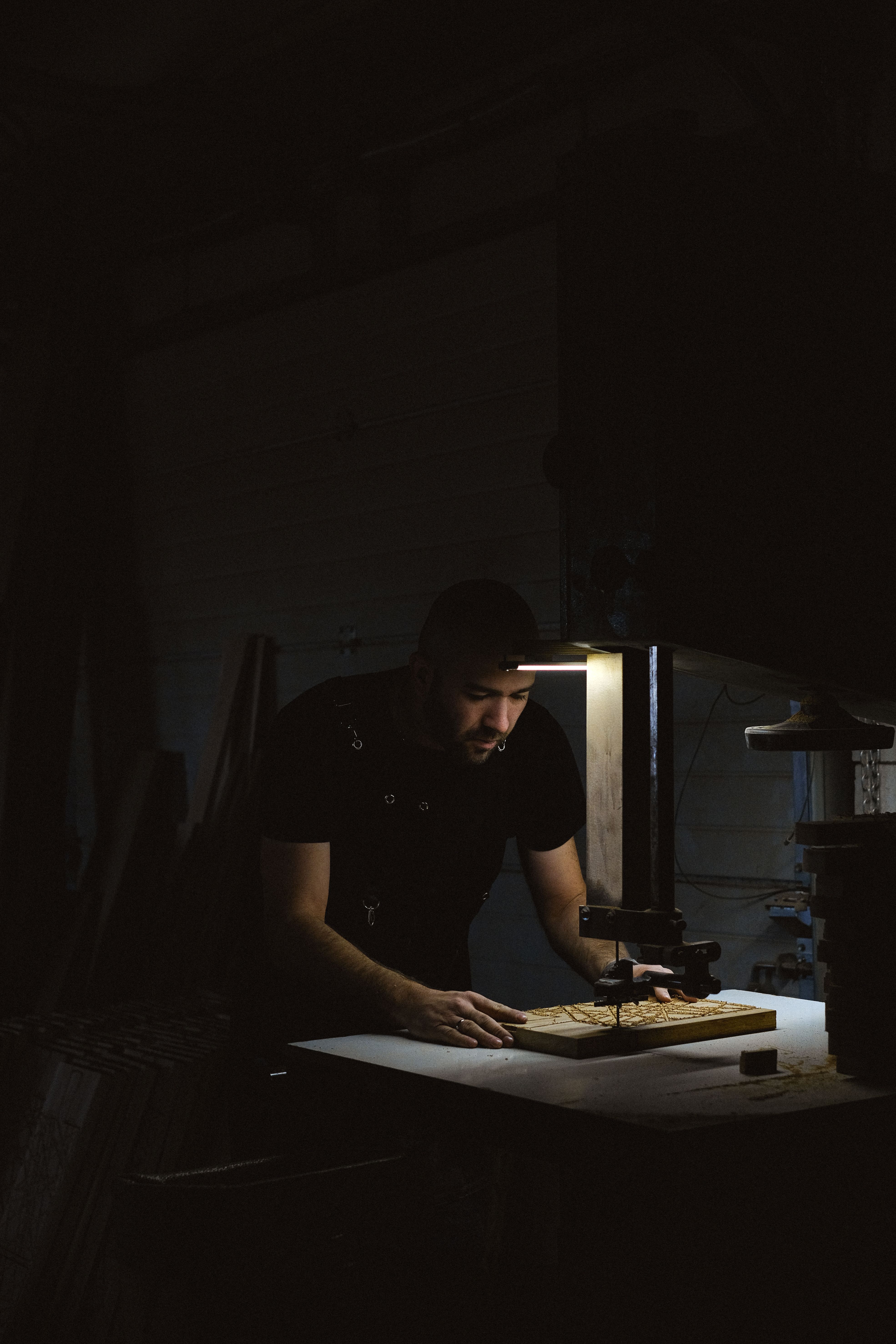Craftsman working in a small workshop