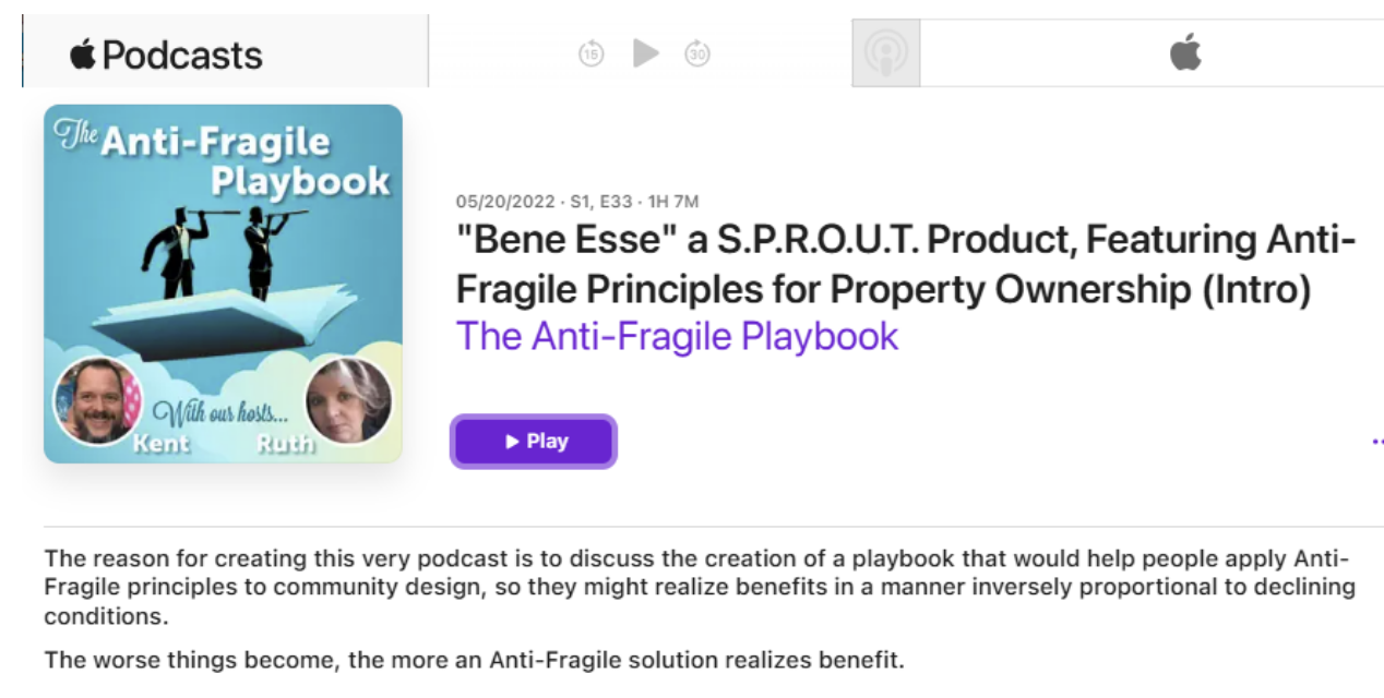 Early Anti-Fragile Playbook podcast introducing Bene Esse