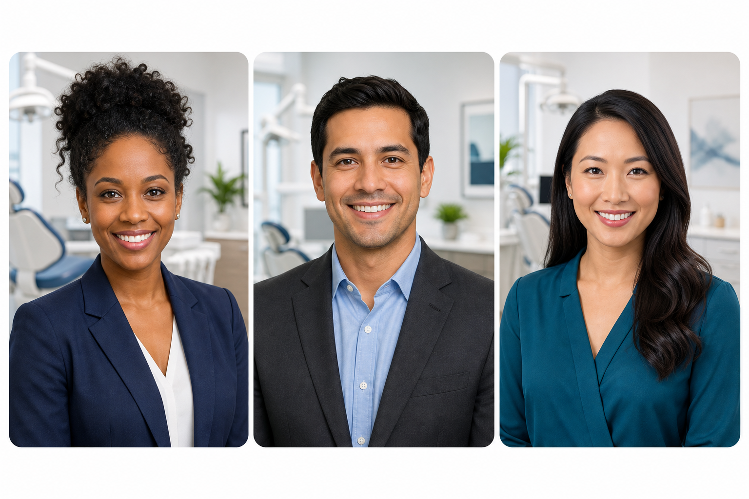 Three diverse examples of Desstopp AI virtual assistant avatars
