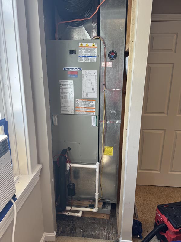Indoor air handler installation