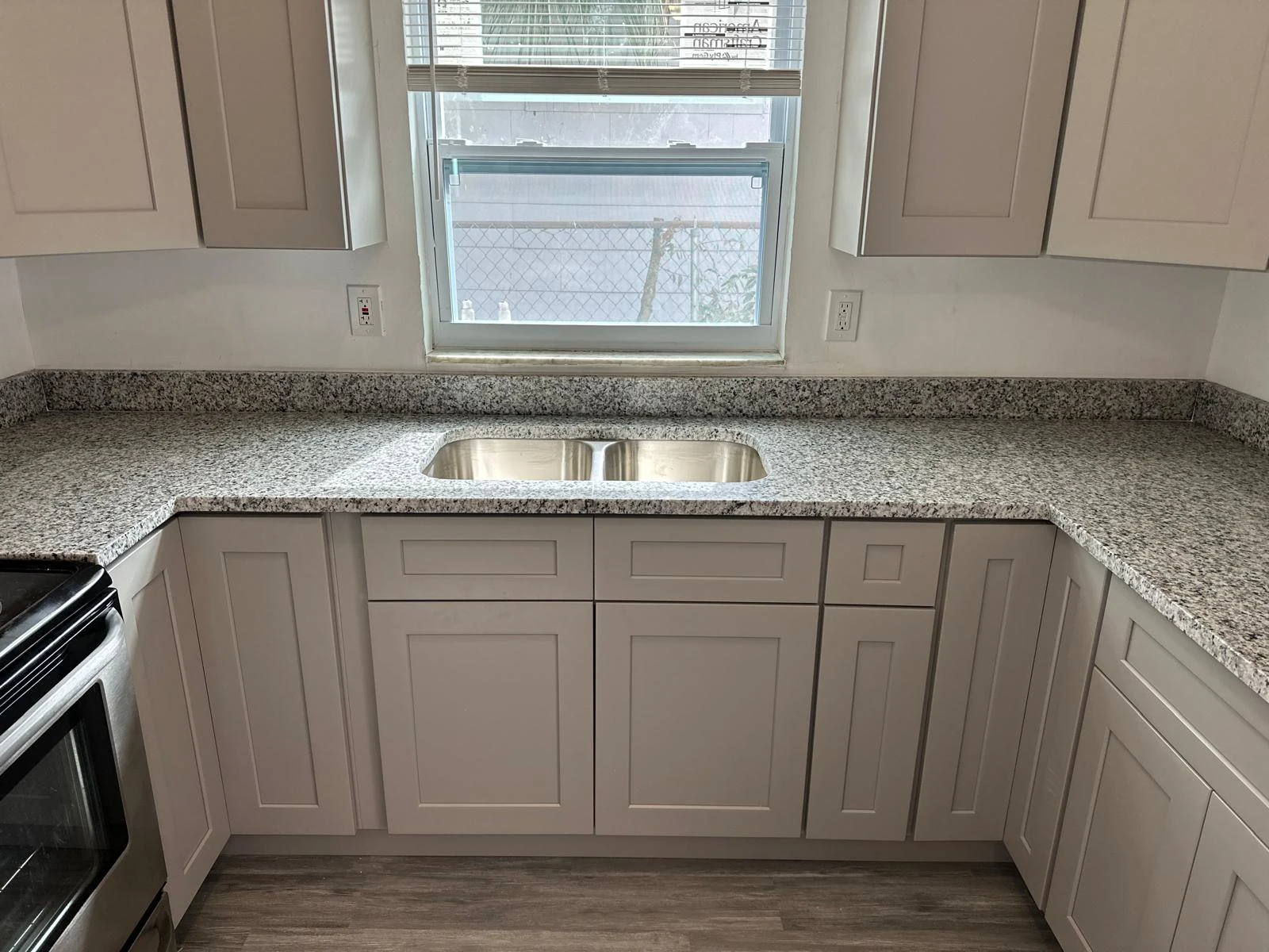 Quartz countertops and backsplash
