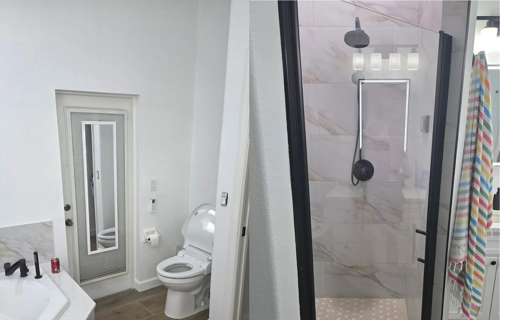 Bathroom remodel with walk-in shower in Tampa