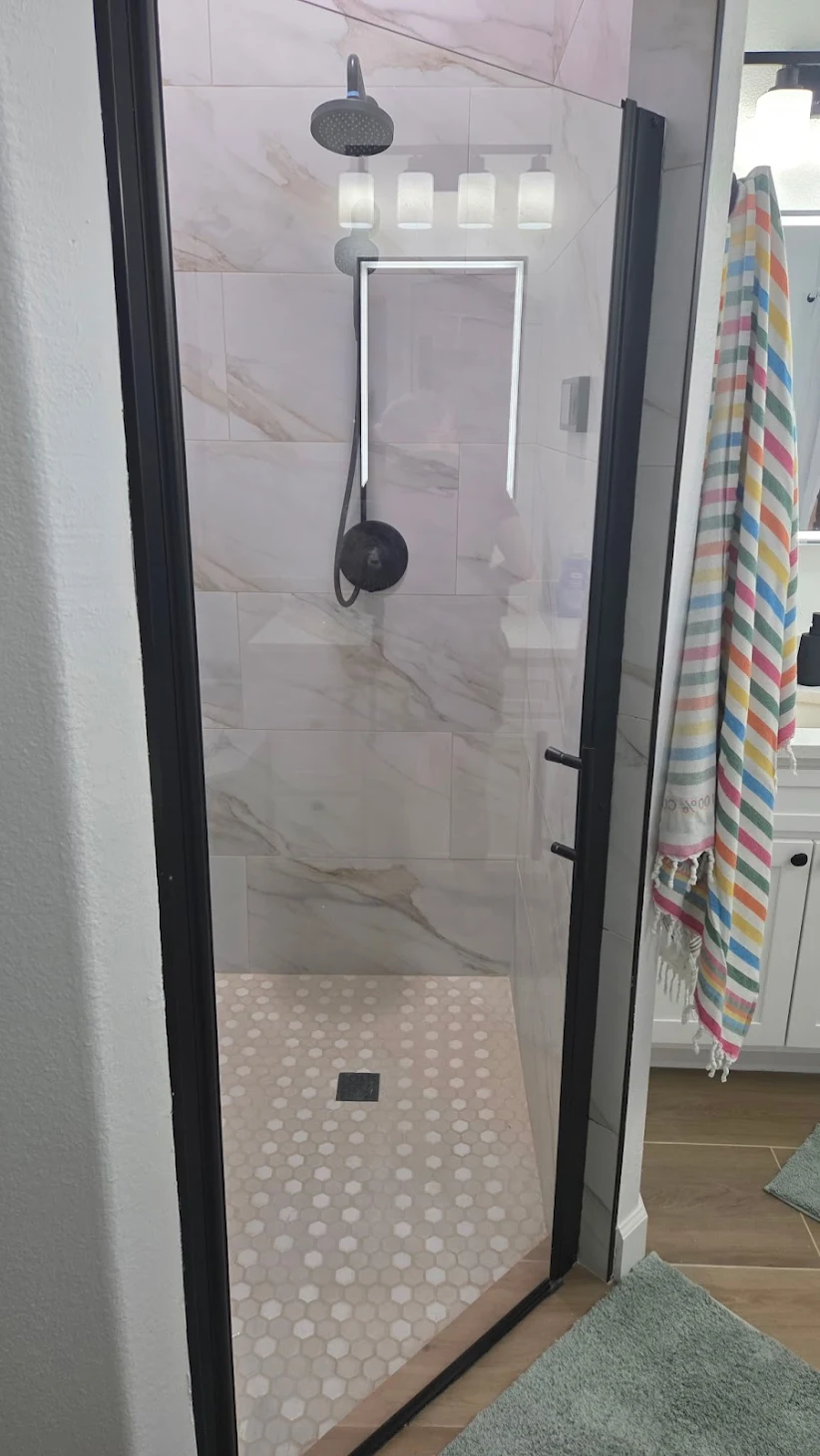 Tub to shower conversion remodel