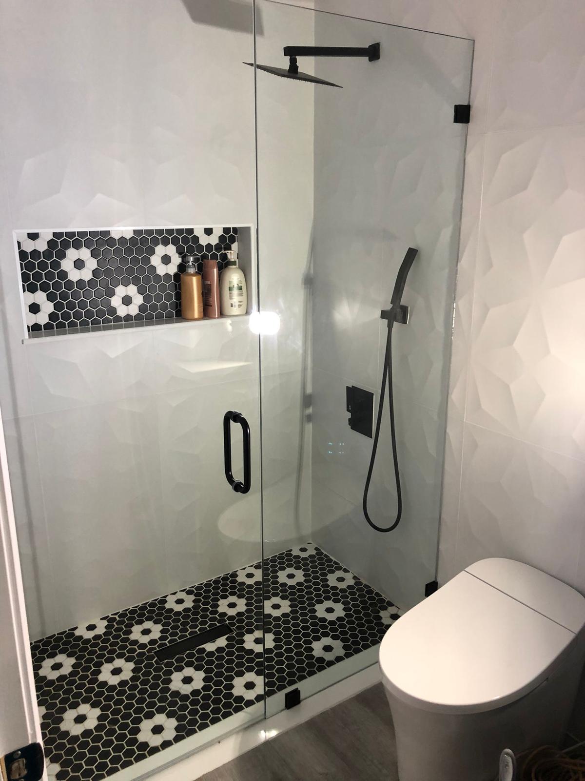 Hex tile shower remodel