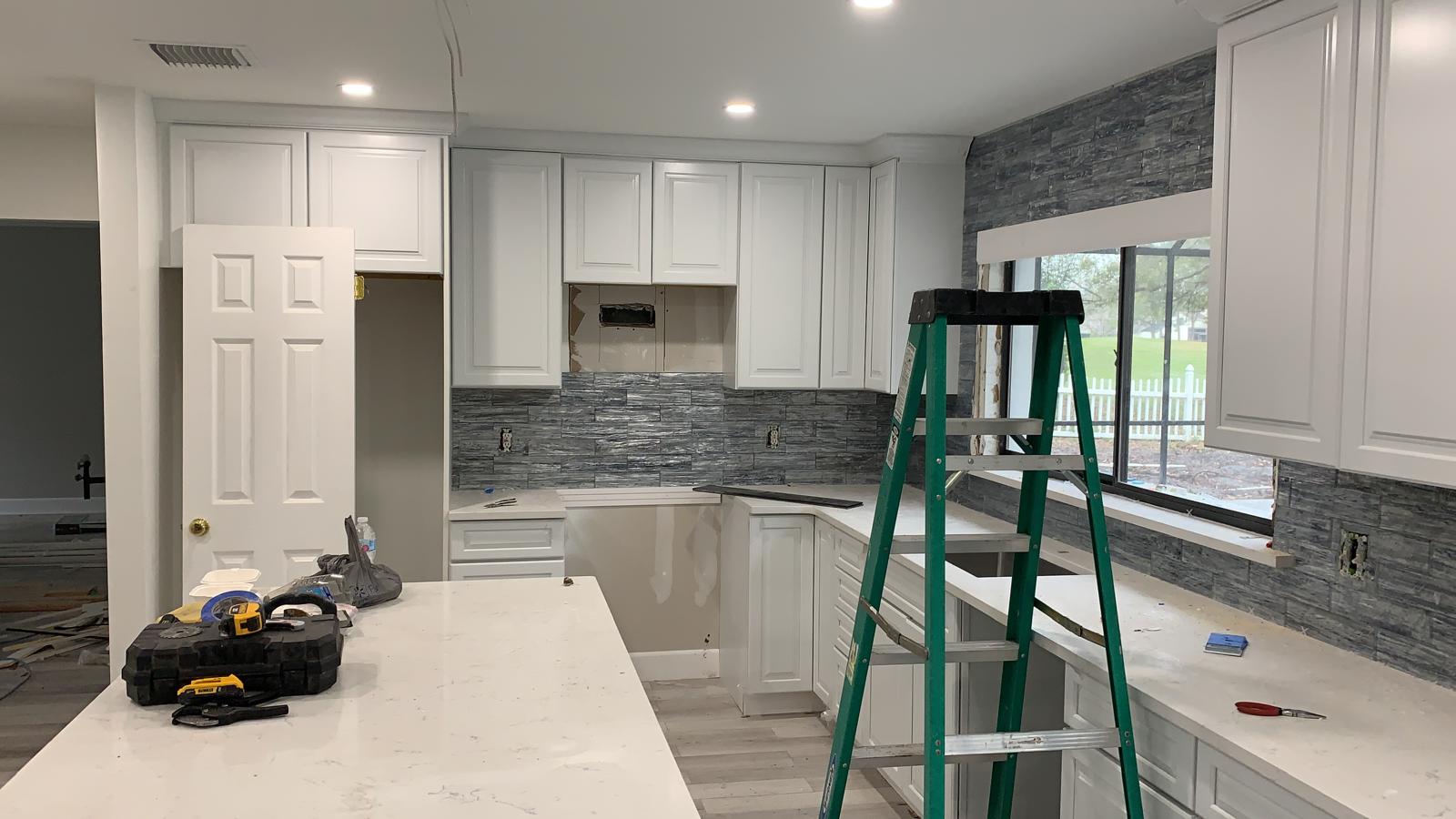 Kitchen remodel in progress in Tampa