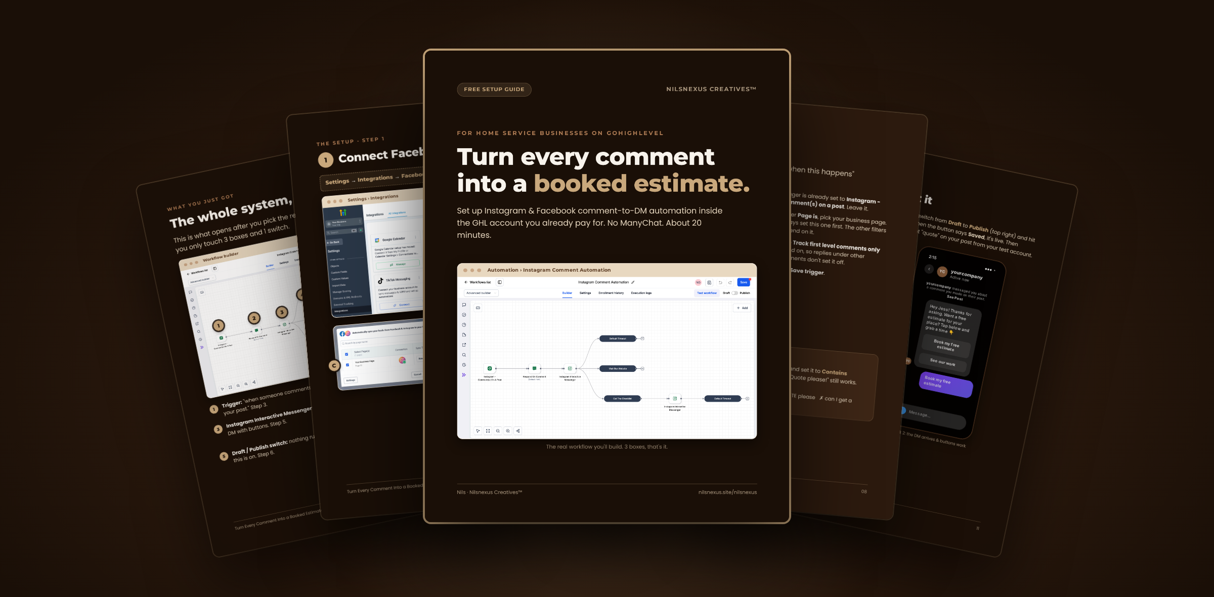 Preview of the free guide: Turn Every Comment Into a Booked Estimate