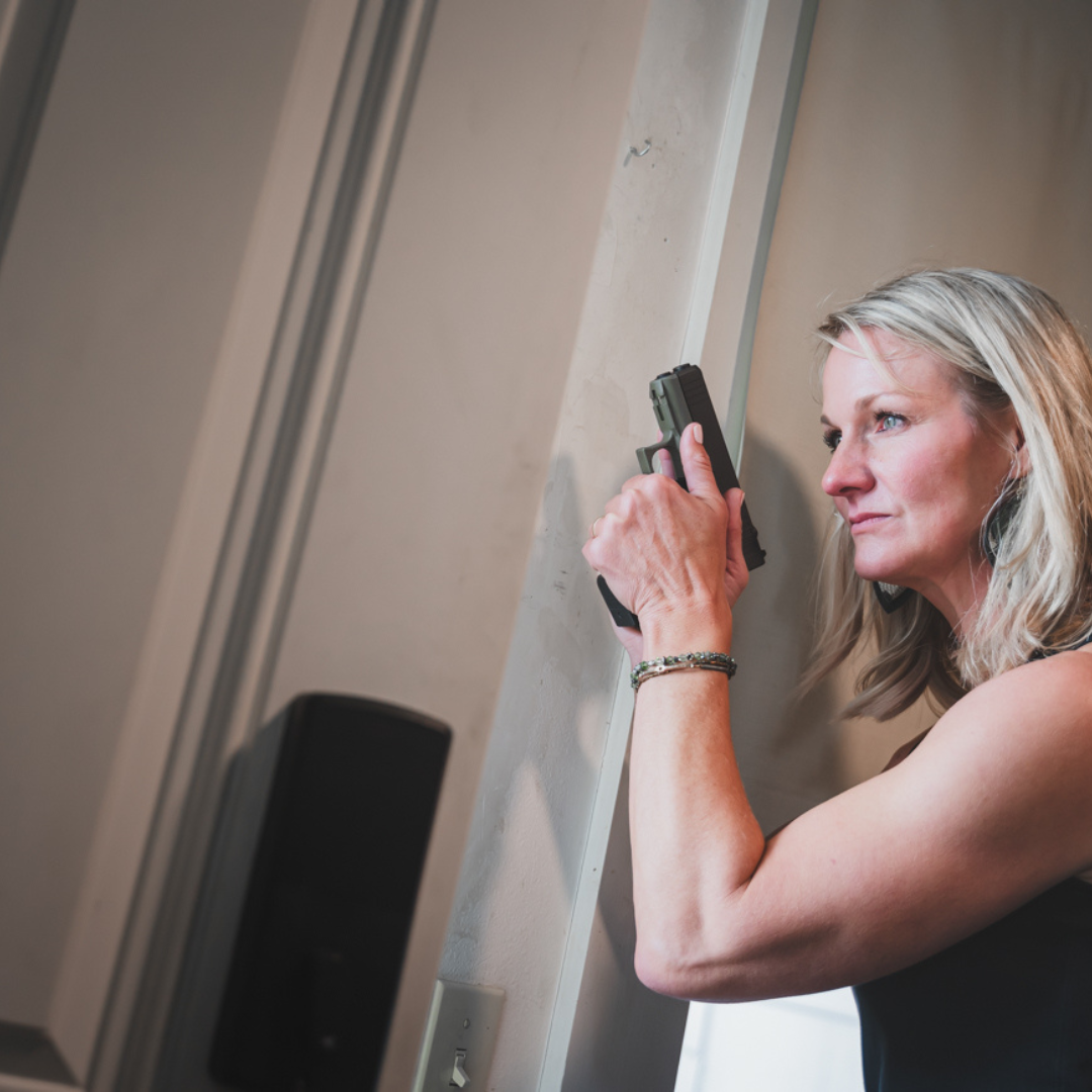 Woman defending her home