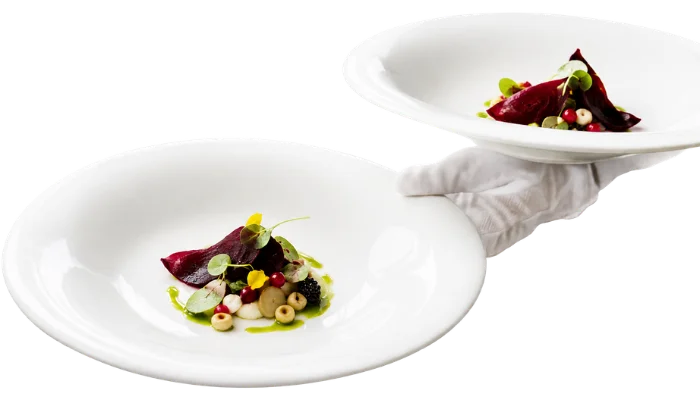 A signature plated dish prepared by Olive Orange