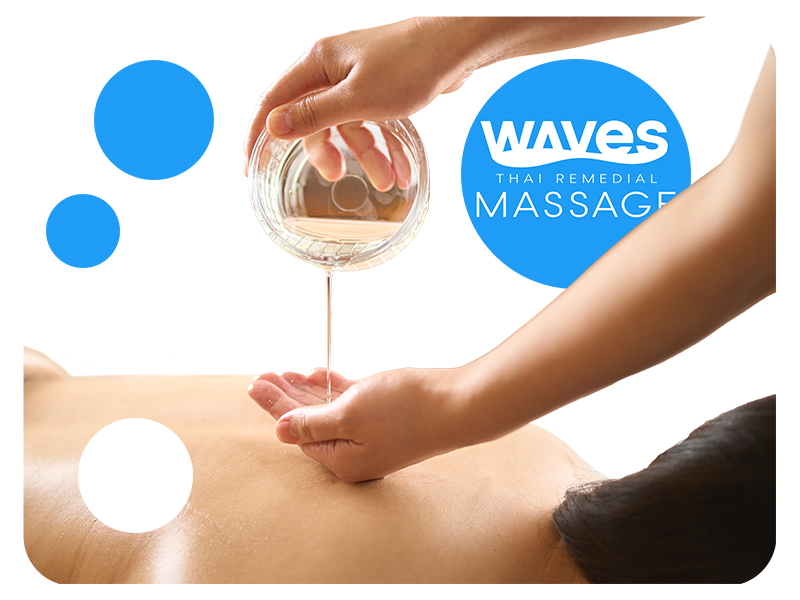 Massage Therapist Pours Oil during Relaxation Masage