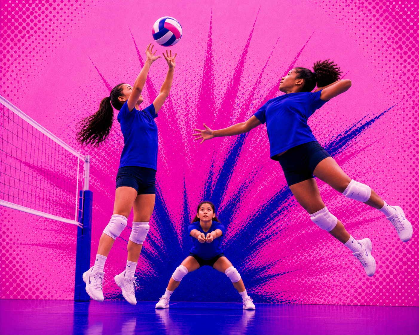 Girls at a BURST Volleyball, Inc. camp
