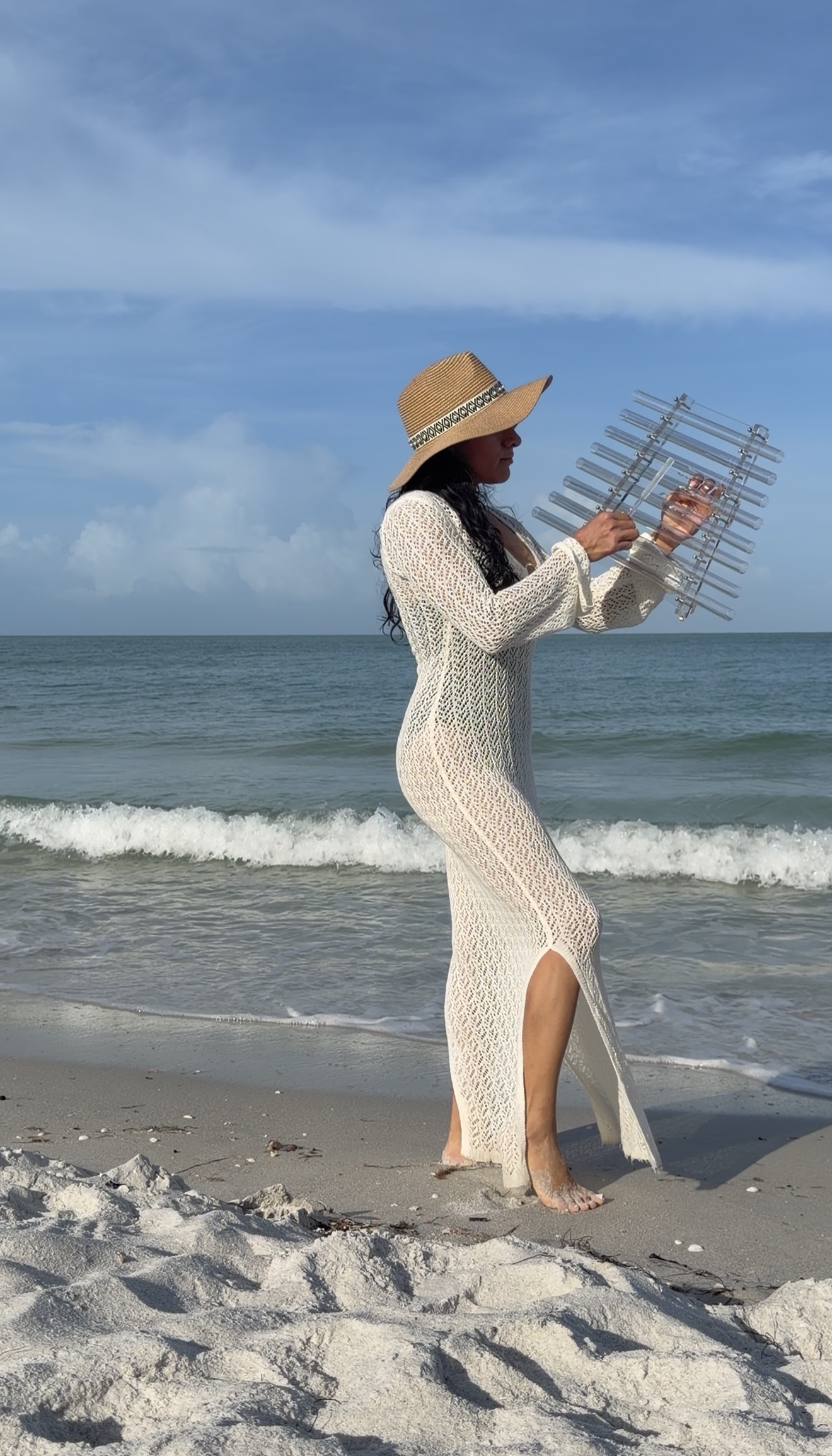 Sound healing session — singing bowls in warm Florida light