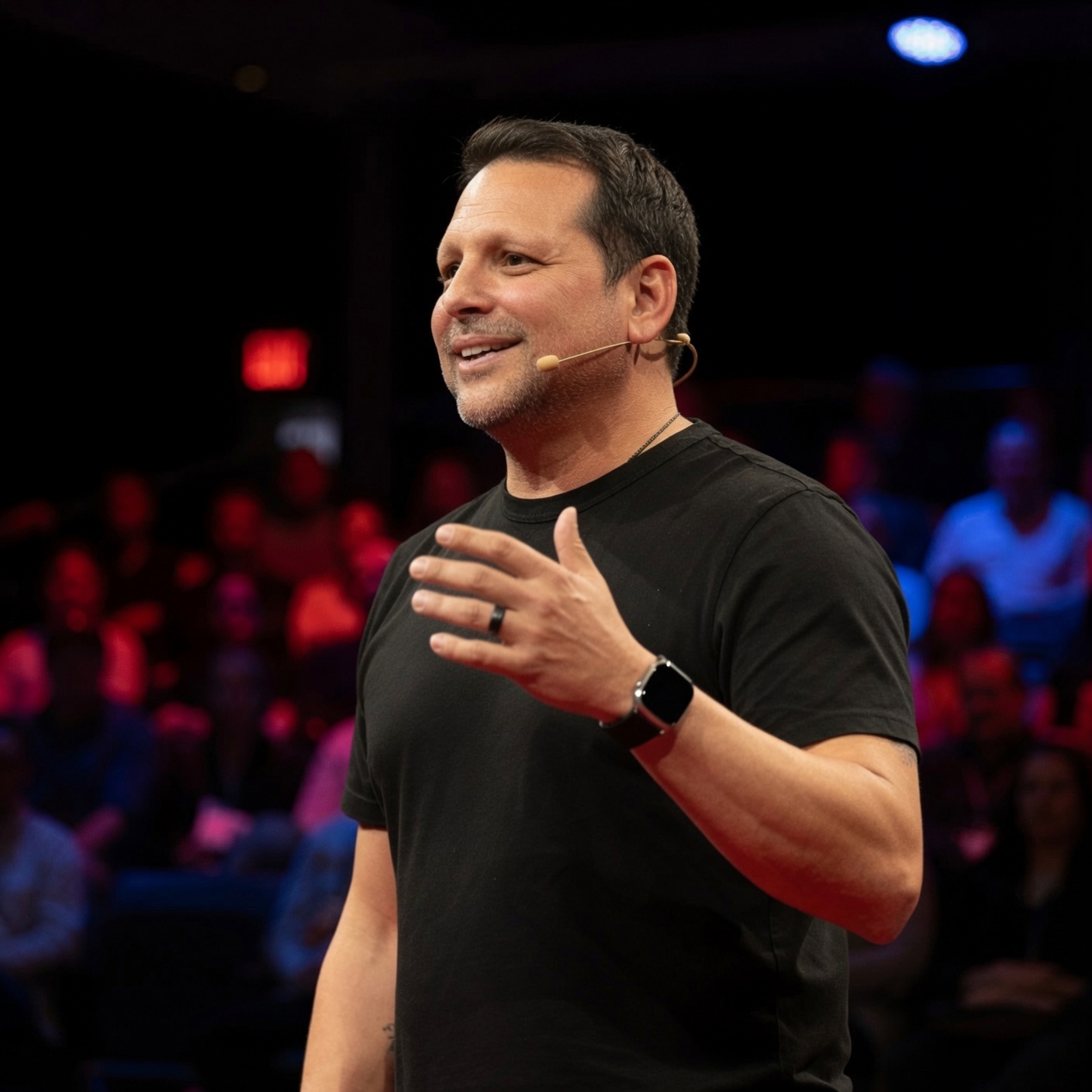Rob Nickester speaking on stage