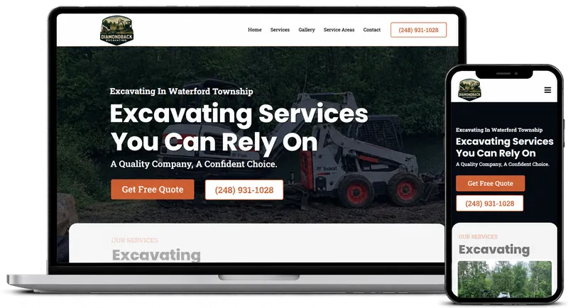 Diamondback Excavating website