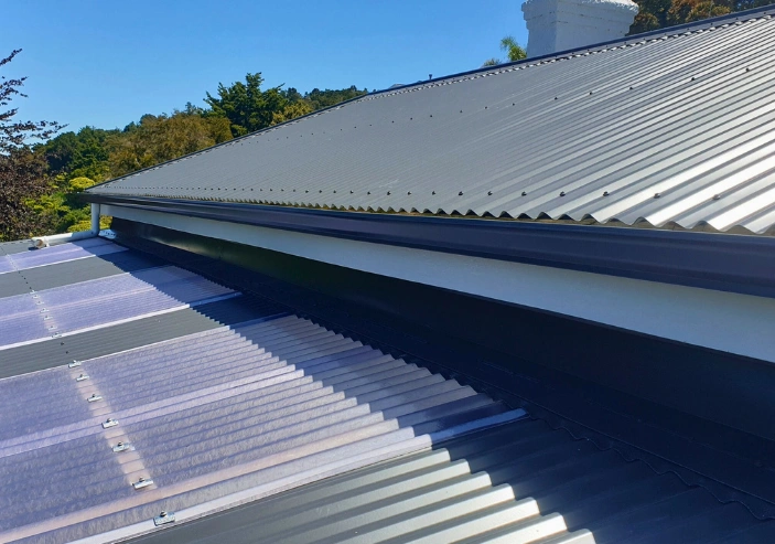 Roof repair and maintenance work on residential longrun roofing in Northland