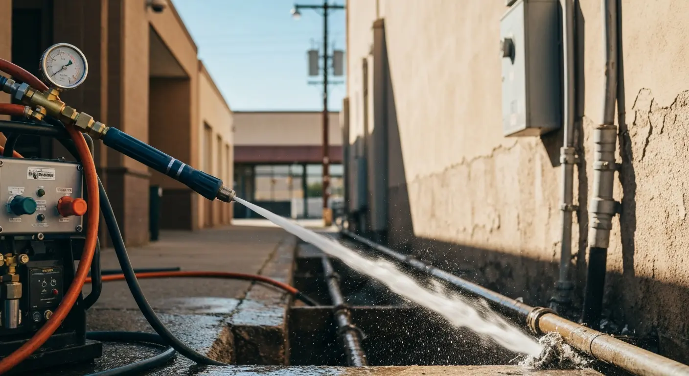Hydro jetting drain line service