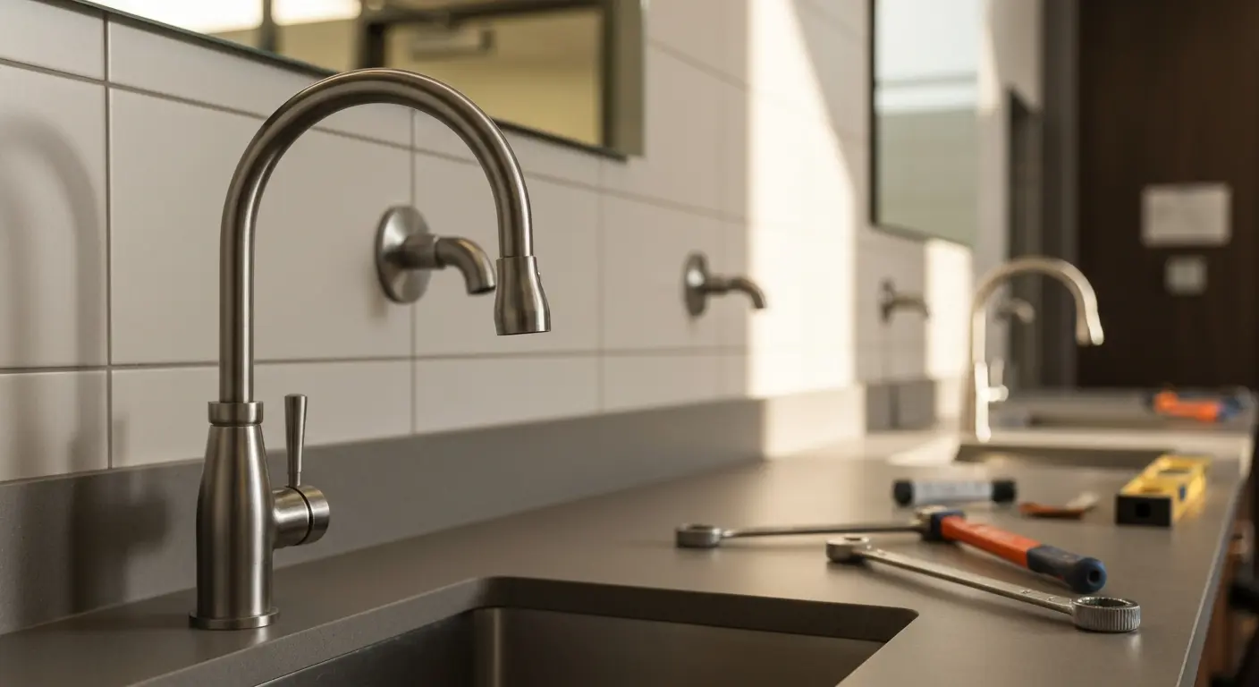 Commercial faucet installation