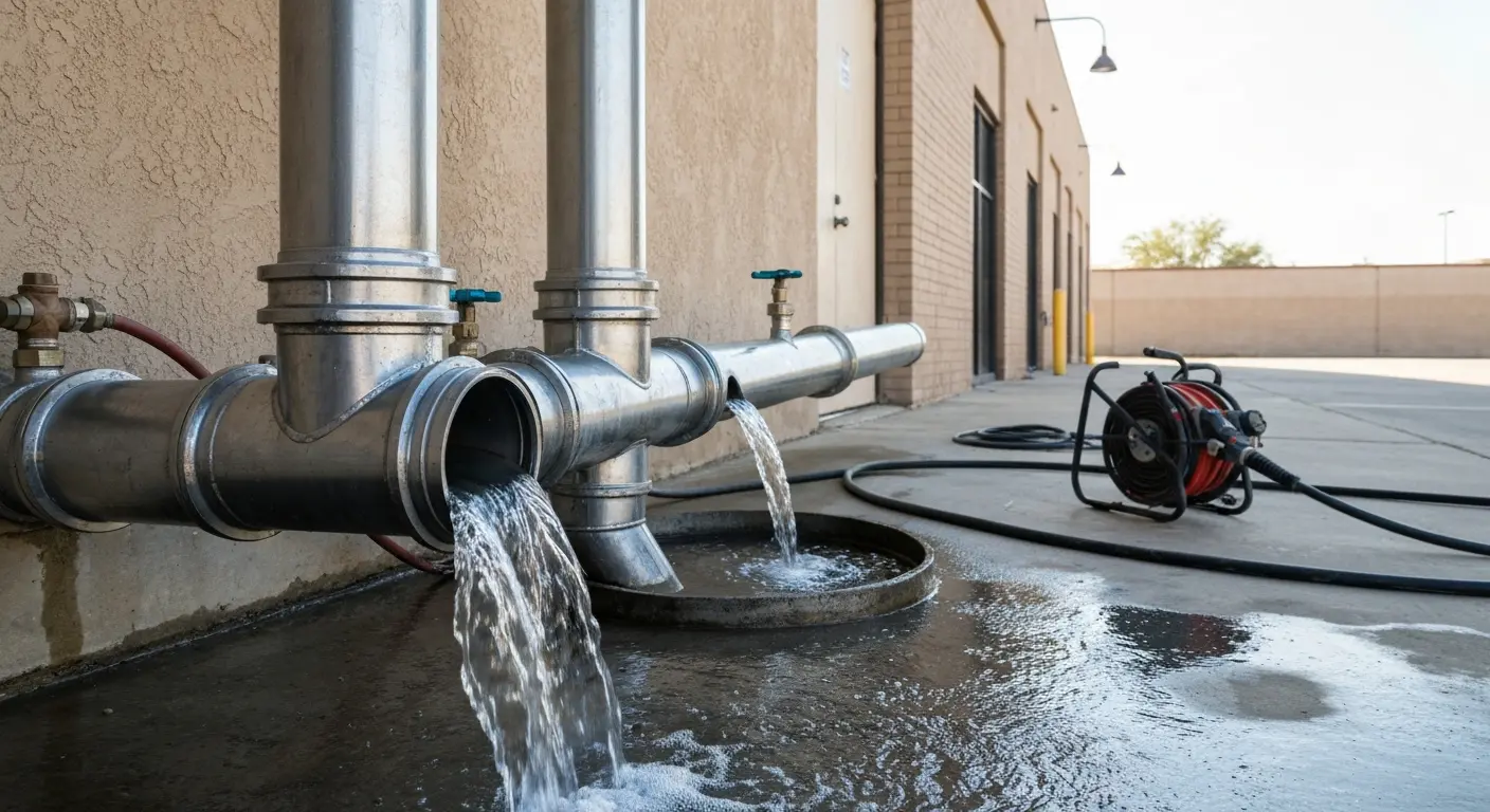 Commercial drain cleaning service