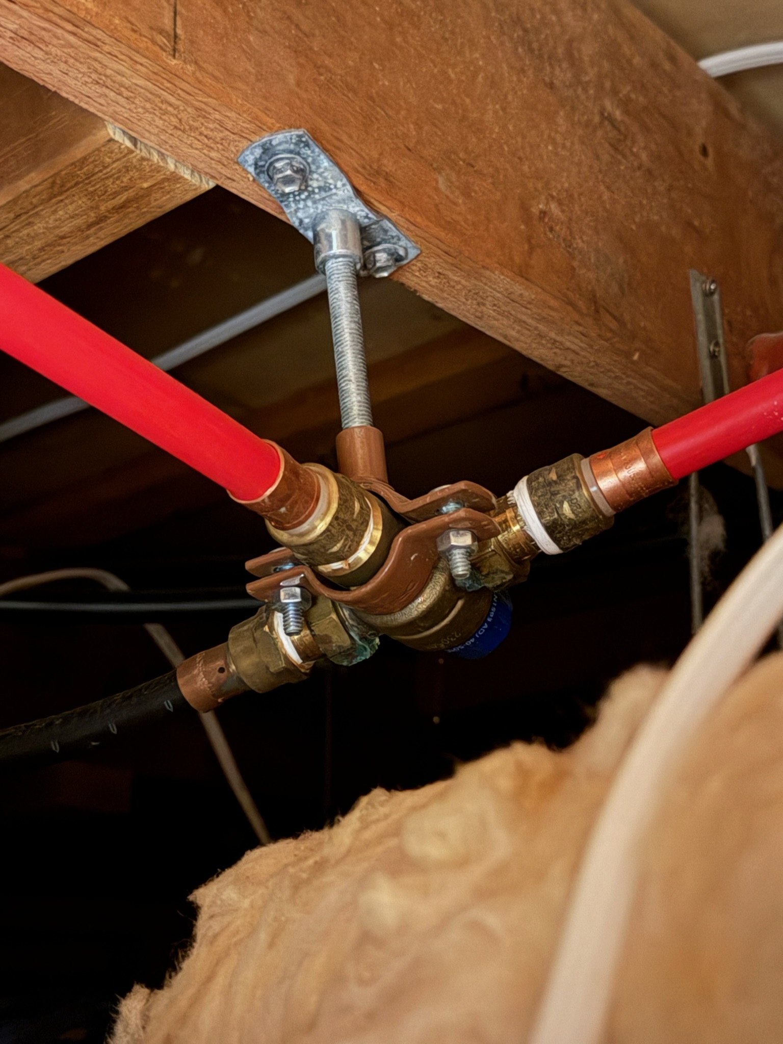 Neat under-floor plumbing work by Brab Plumbing