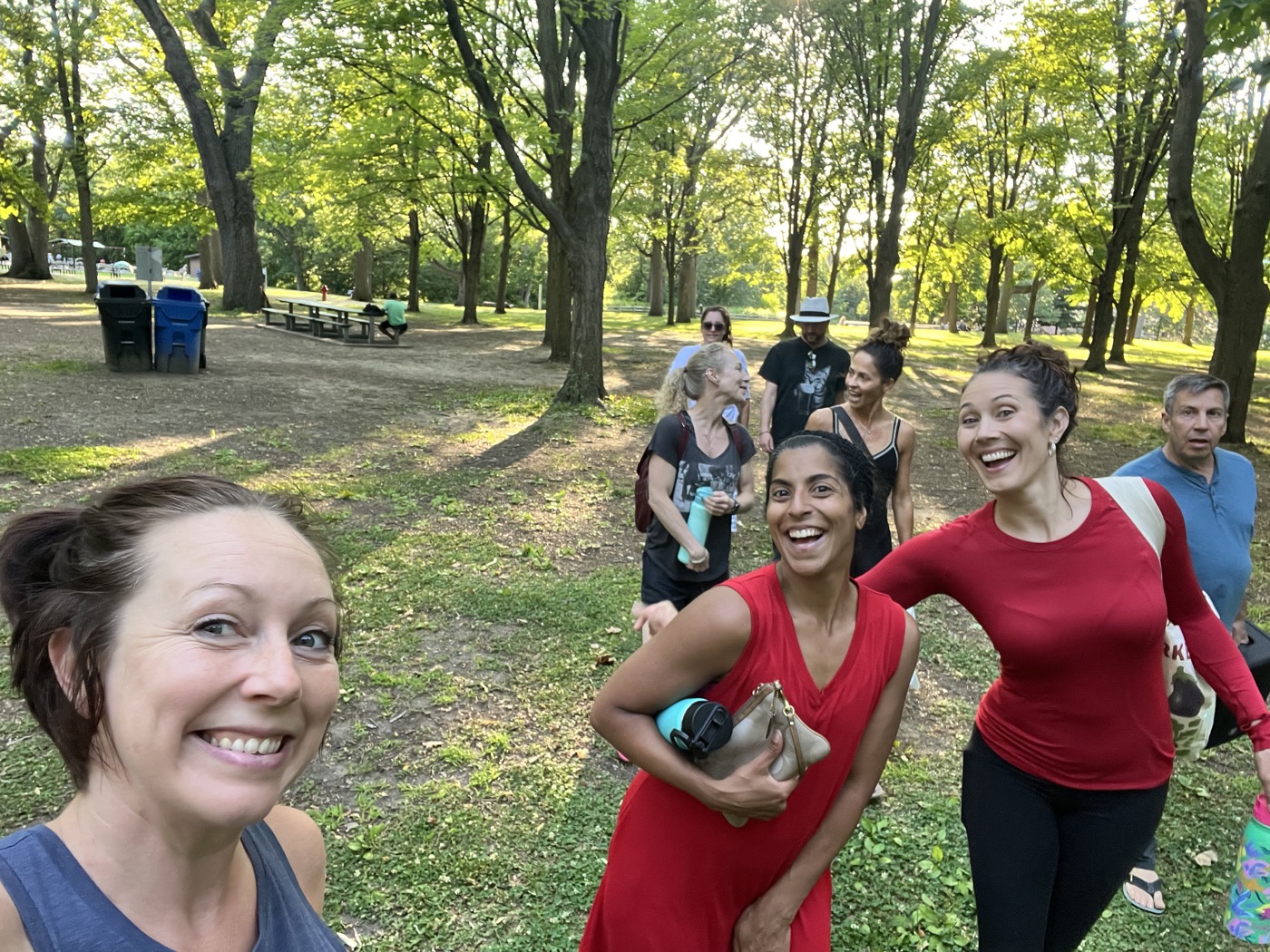 Revive community members enjoying a walk together in the park