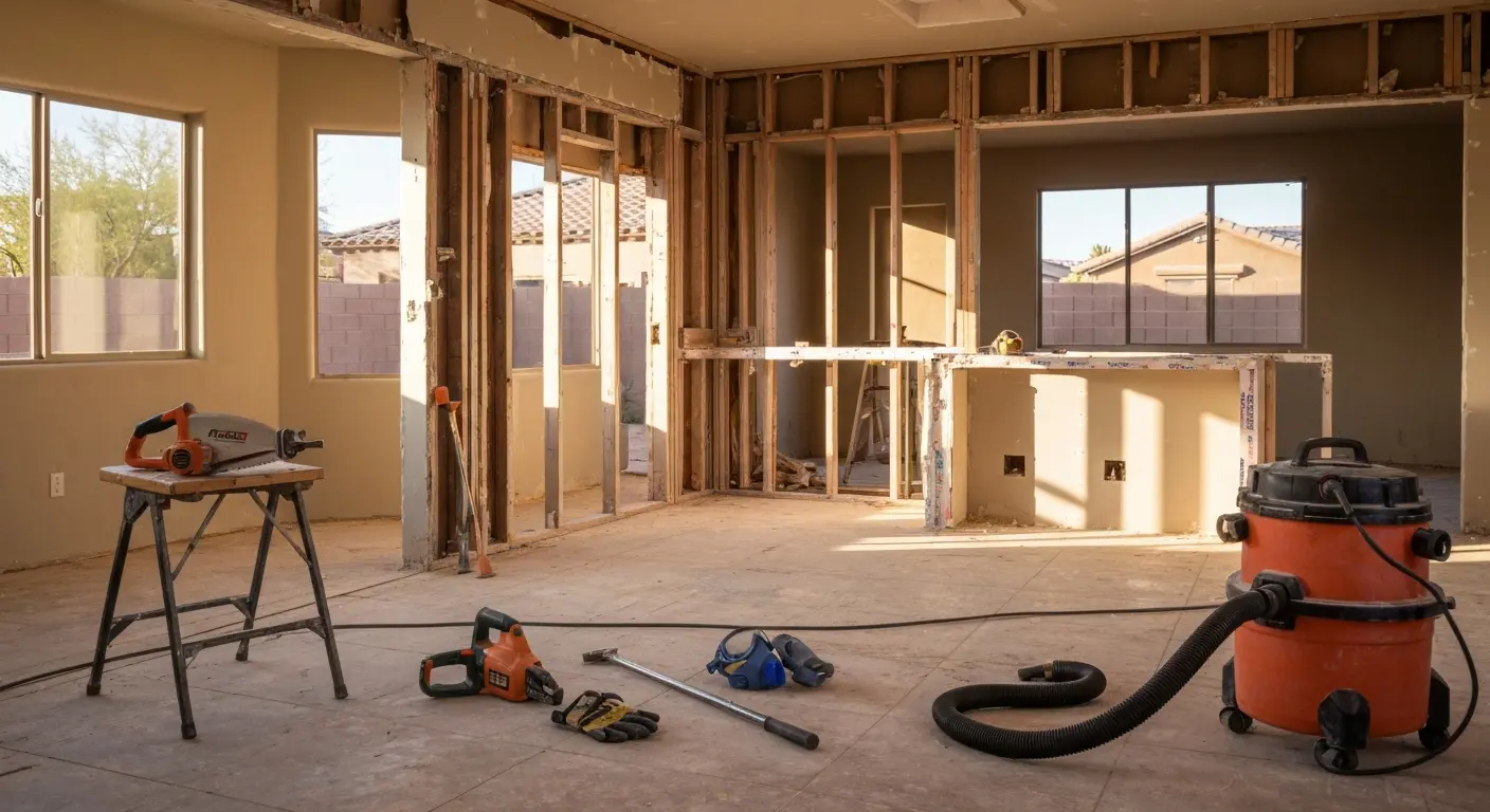 Interior wall demolition