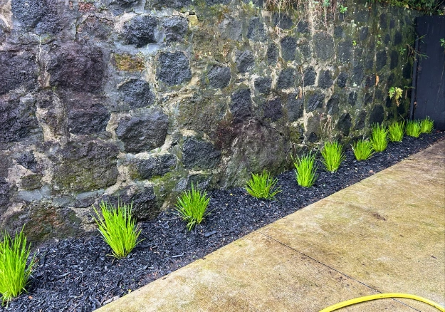 rock garden installation