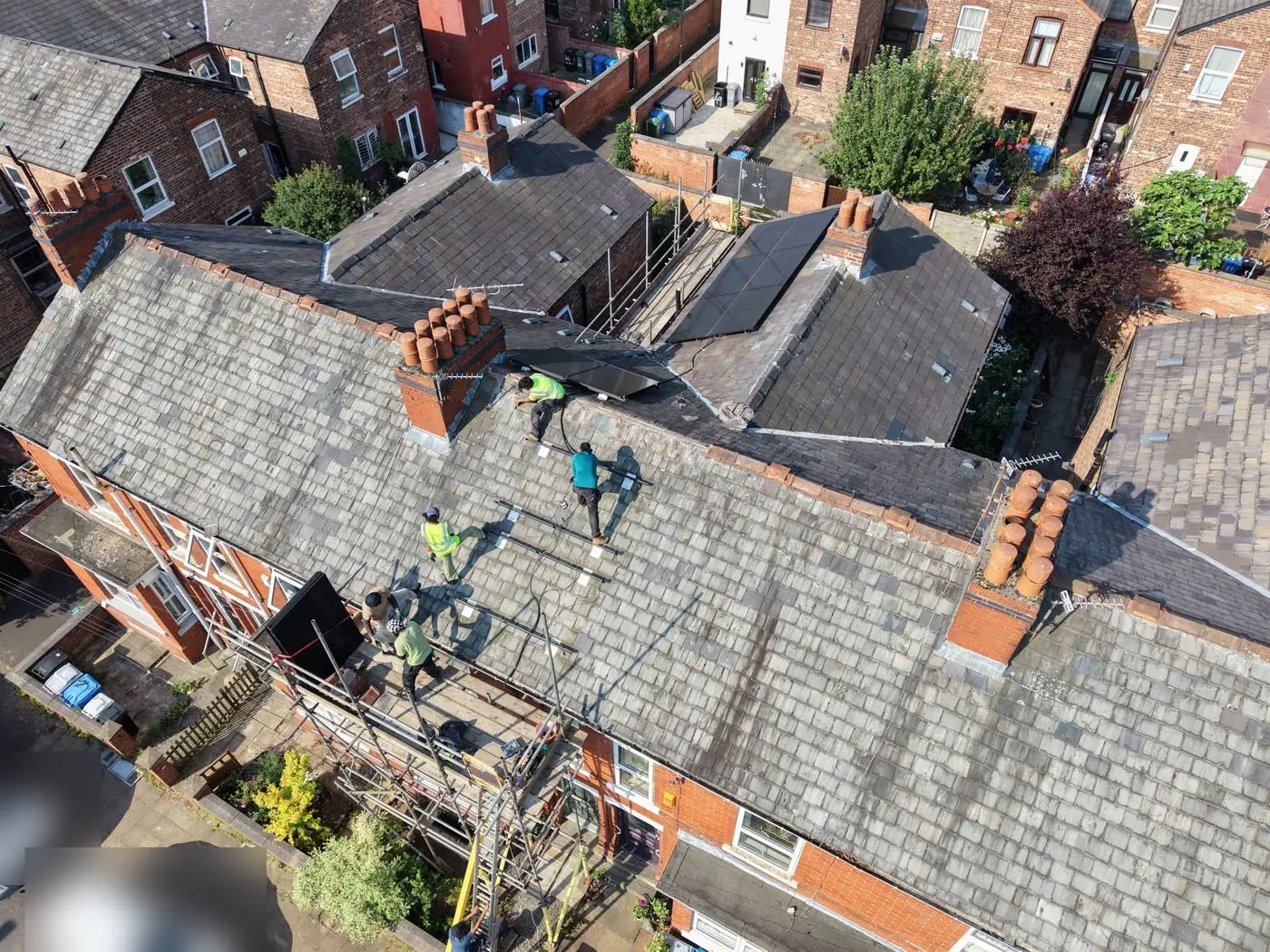 Prime team on a terraced re-roof, Prime Roofing & Guttering, Oxfordshire