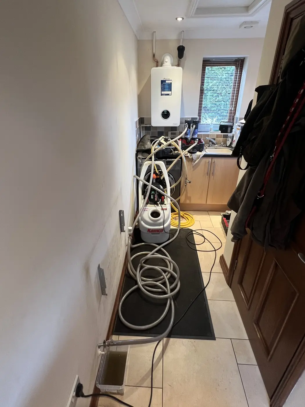 Power flushing a heating system in an Oxford home