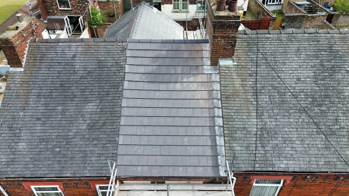 New slate roof on a terrace, Prime Roofing & Guttering, Oxfordshire