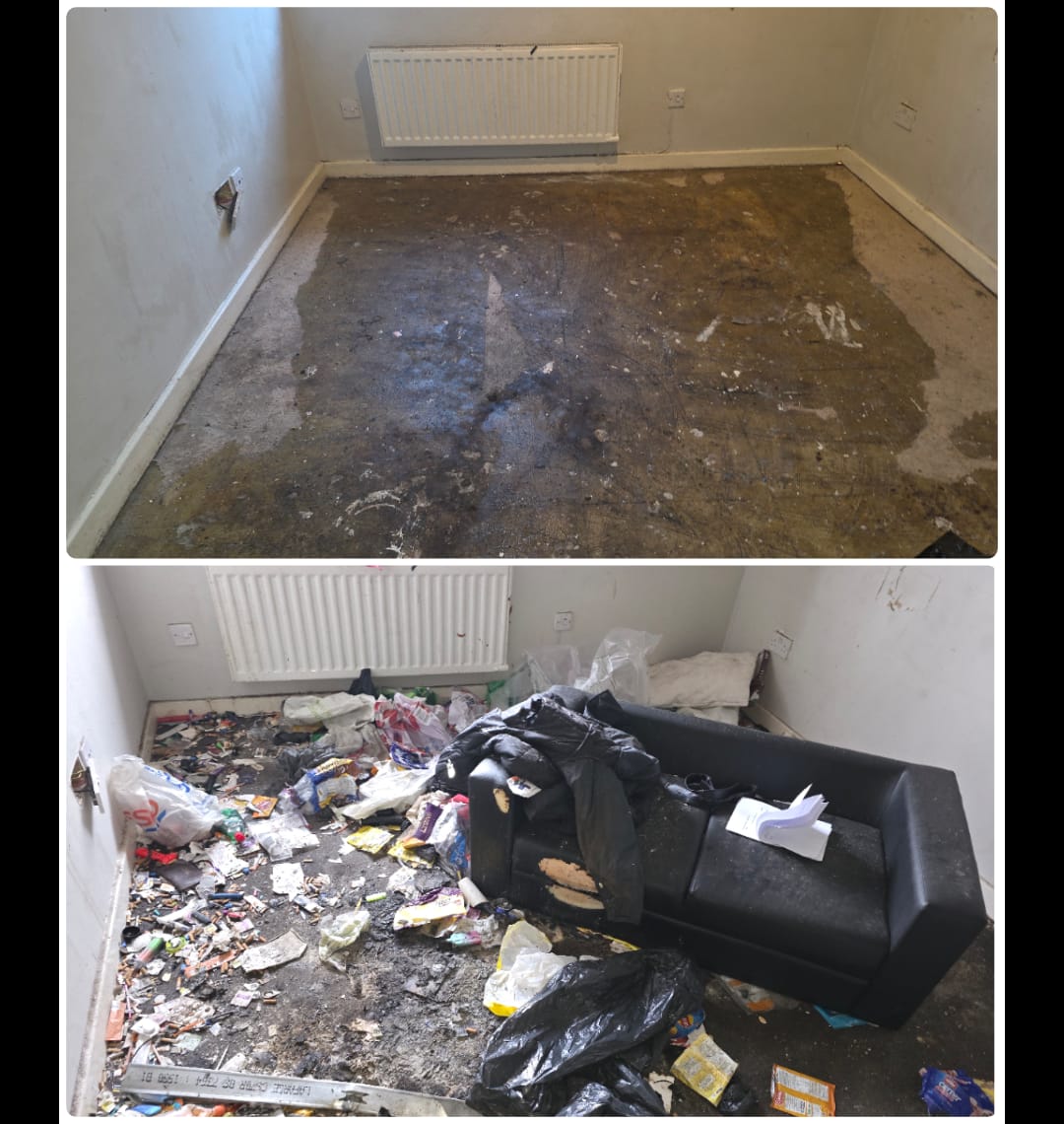Waste collection during a clearance by BD Property Services