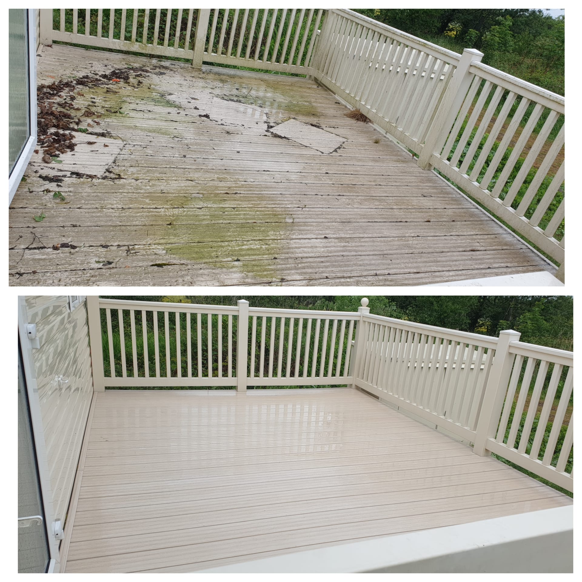 Cleaned hard surface following pressure washing by BD Property Services