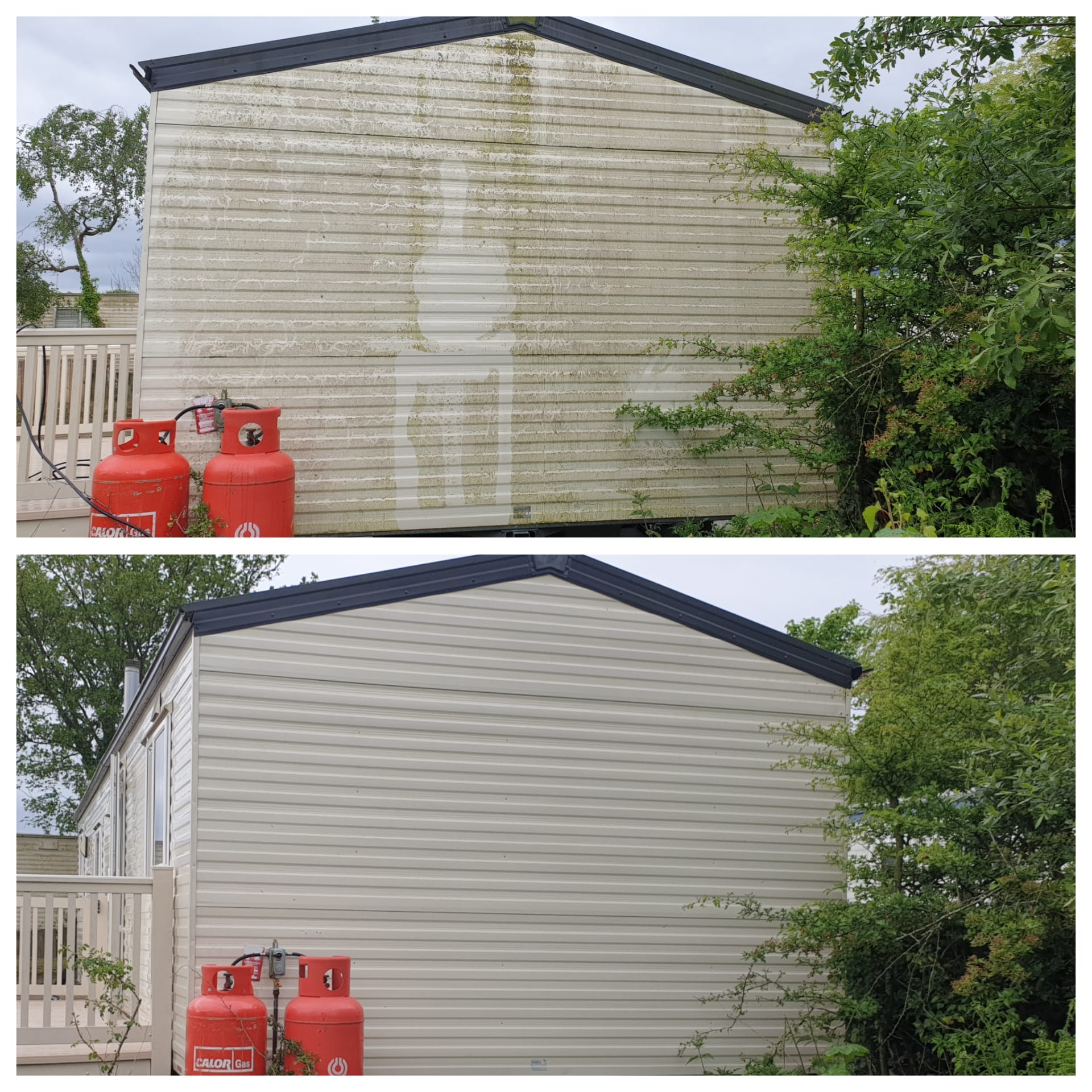Pressure washing in progress by BD Property Services