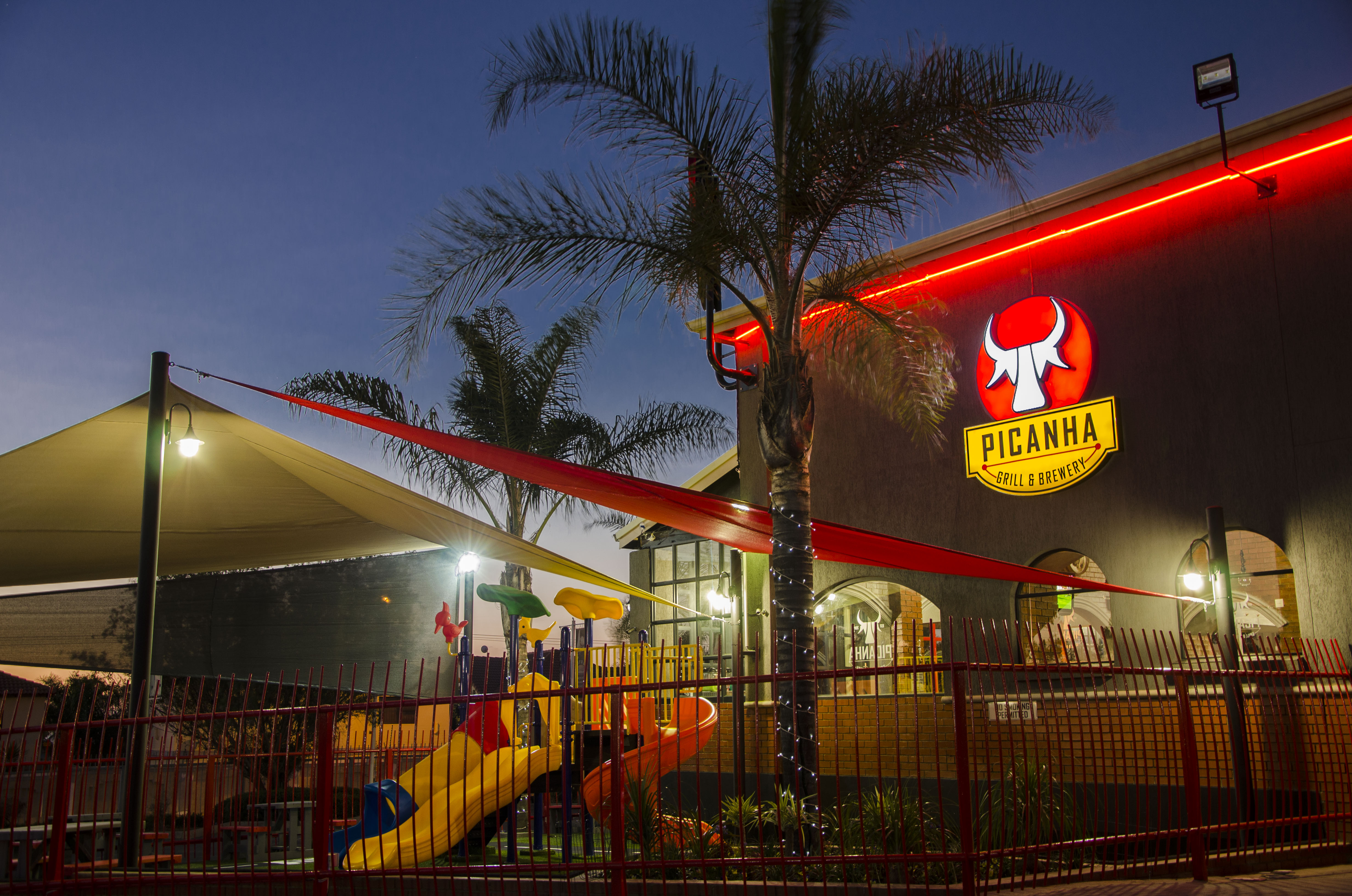 Picanha Grill Brewery Bellairs night sign Northriding Square