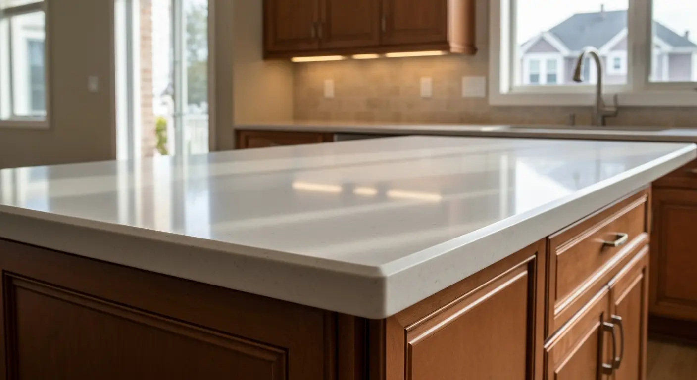 Kitchen island countertop and cabinetry