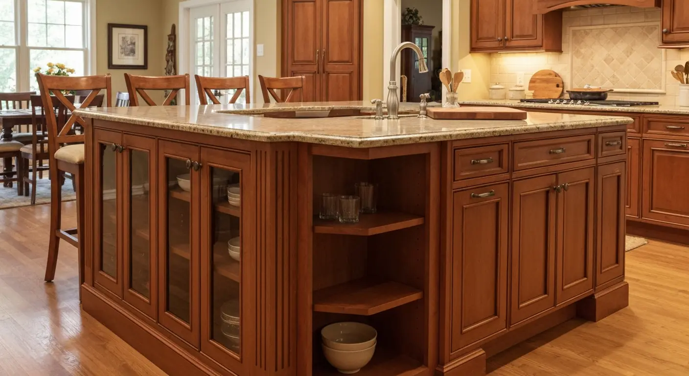 Kitchen island cabinet installation