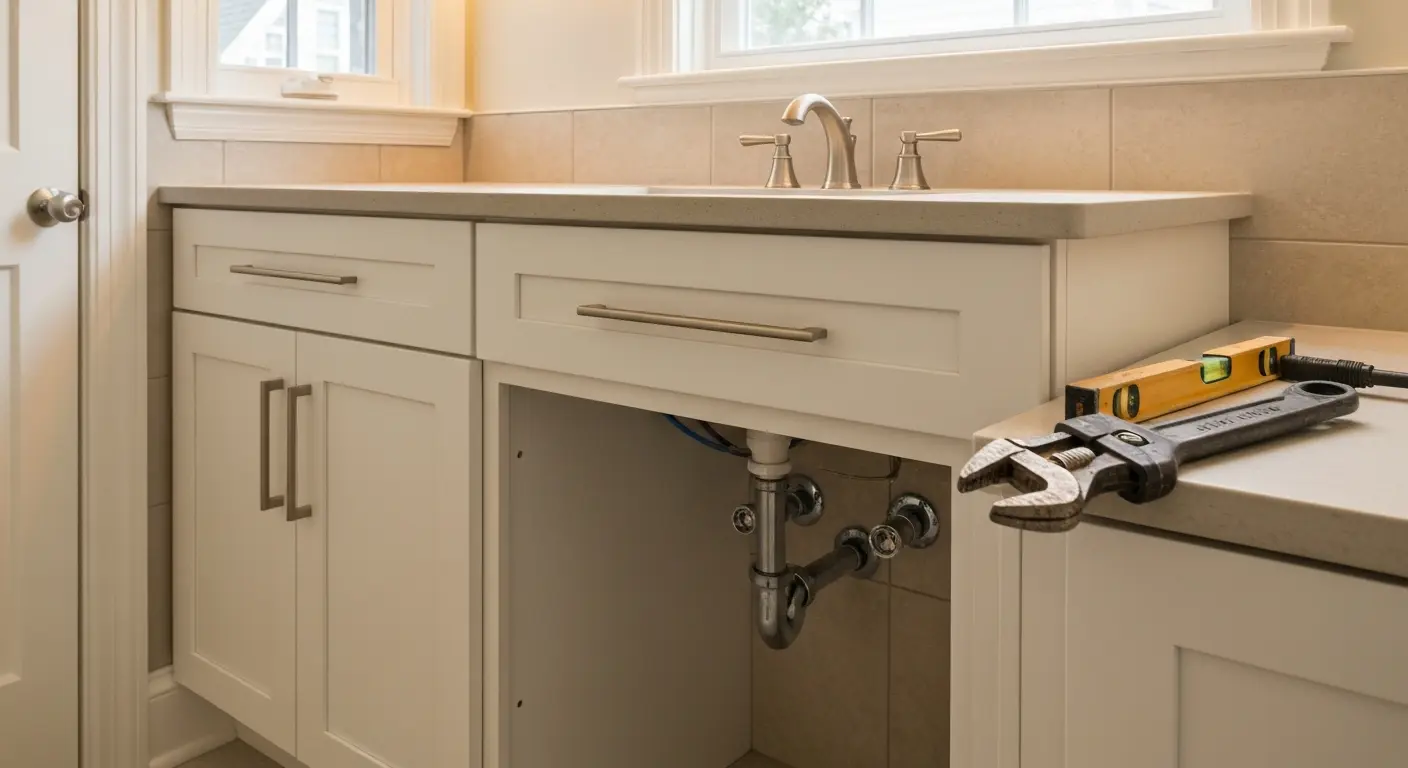 Bathroom vanity installation