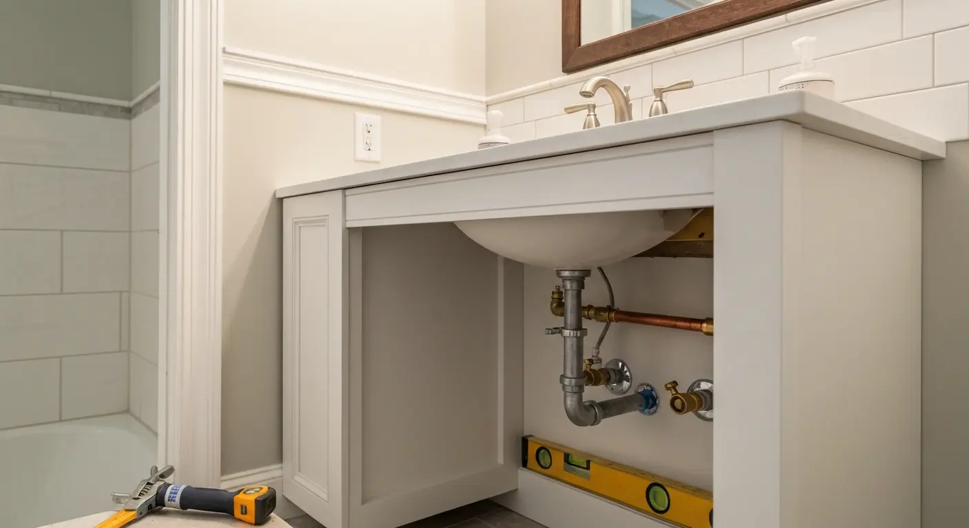 Bathroom vanity installation