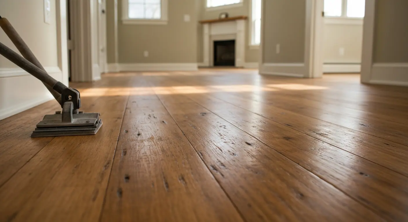 Hand-scraped hardwood installation