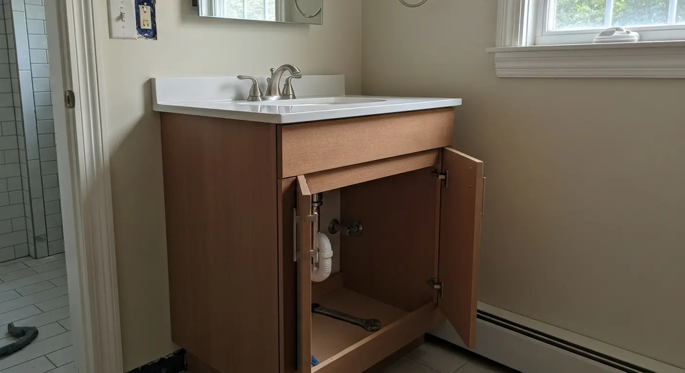 Bathroom vanity cabinet installation