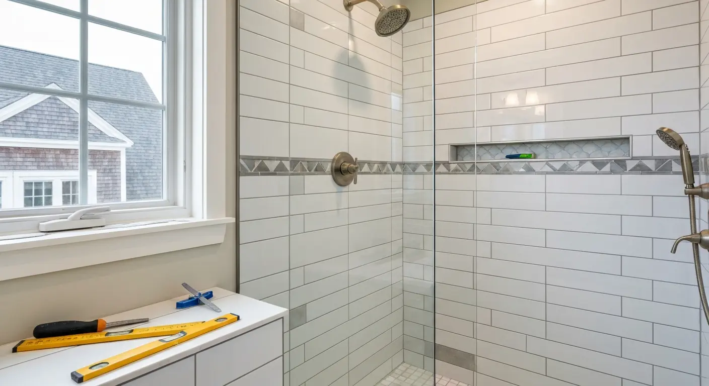 Custom tile shower installation