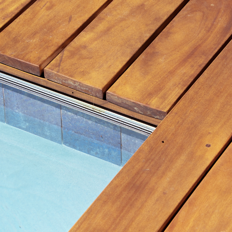 Wooden pool decking