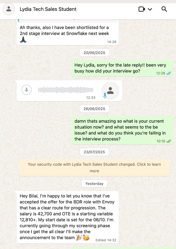 Community message from Lydia announcing their tech sales offer