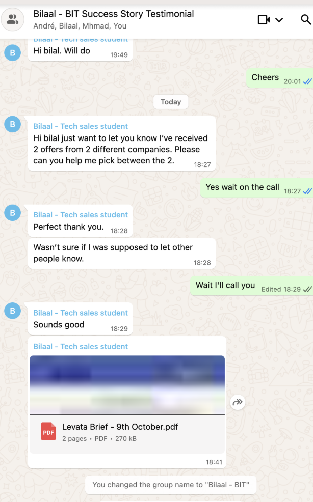Community message from Bilaal announcing their tech sales offer