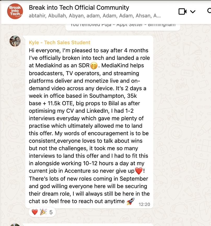 Message from Kyle announcing their offer at Mediakind