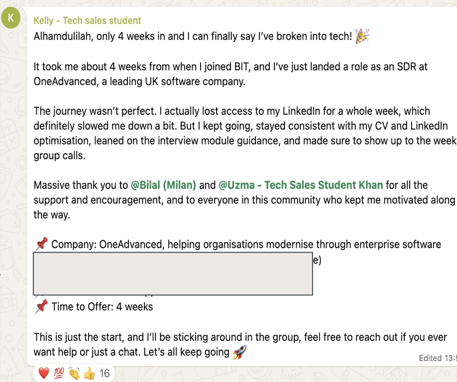 Community message from Kelly announcing their tech sales offer