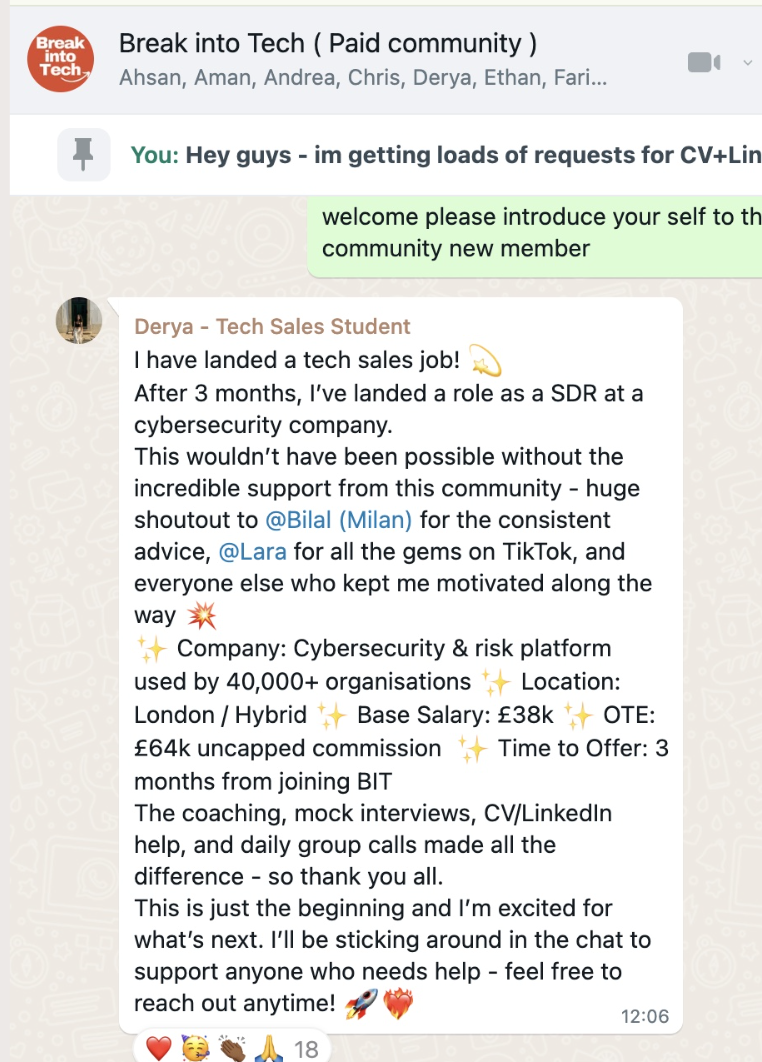 Community message from Derya announcing their tech sales offer